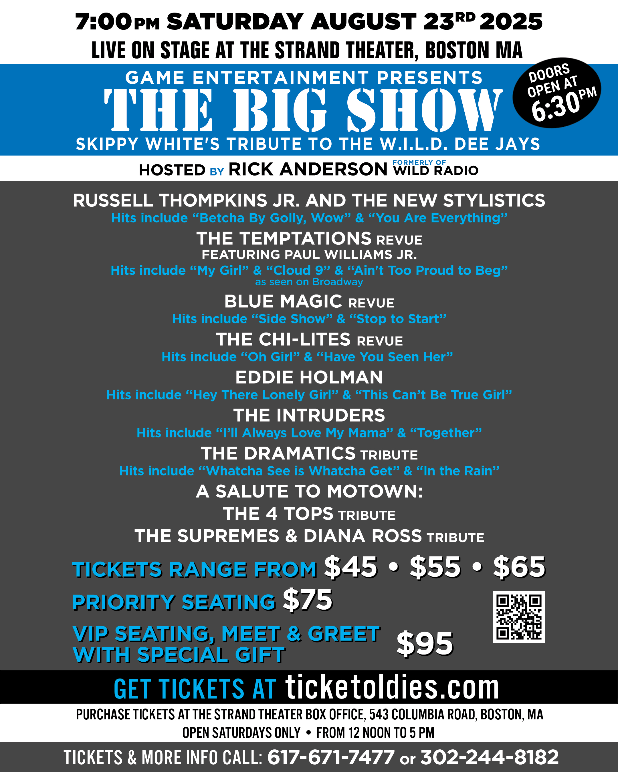 The Big Show: Skippy White's Tribute to the W.I.L.D. Dee Jays event flyer back